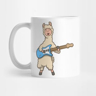 Comic llama plays electric guitar Mug